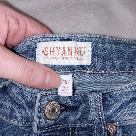 Shyanne Women Jeans 27 Blue Denim Flared Mid Rise Cotton 33 in Inseam Rodeo - Picture 13 of 14